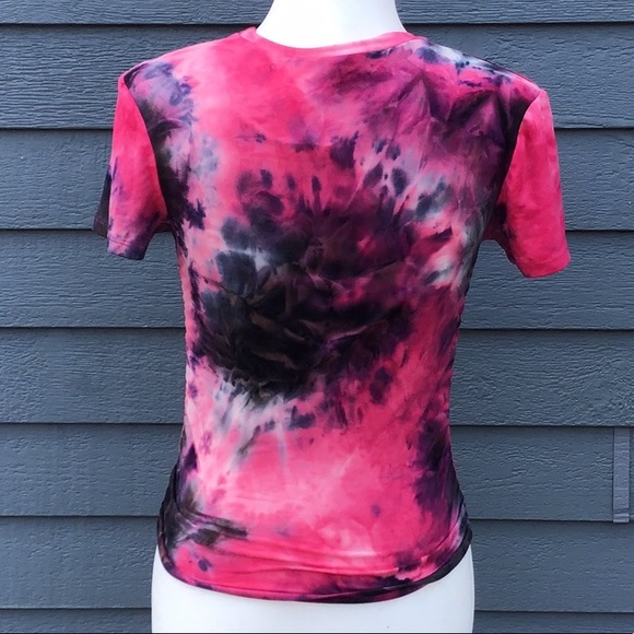 Tie Dye Tee Ruched Sides - Picture 5 of 12